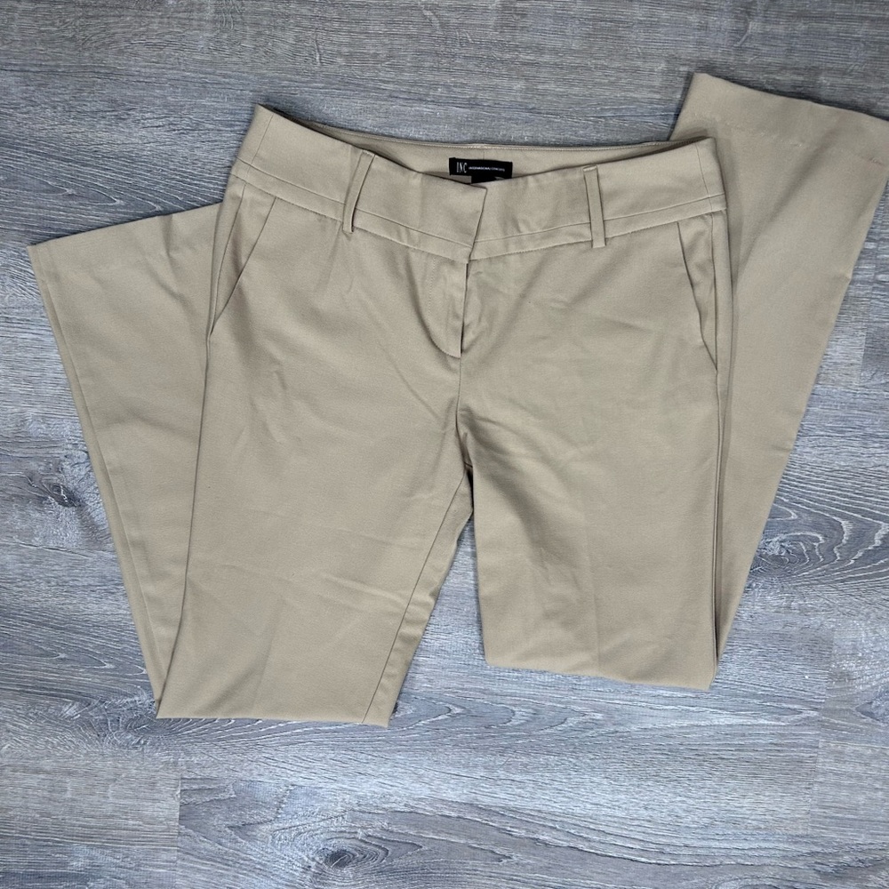 Women’s INC international concept sz 10 tan dress pants EXC used condition